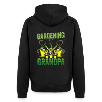 Jardinage Grand-père Grand-père Jardinier - Veste à capuche bio Premium Unisexe - noir - Dos - Nico (187cm)