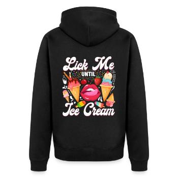 Crème glacée Pun Cone Popsicle Bouche - Veste à capuche bio Premium Unisexe - noir - Dos - Nico (187cm)