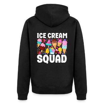 Ice Cream Team Cone Popsicle Ice - Unisex Premium Bio Zip Hoodie - Schwarz - Hinten - Nico (187cm)