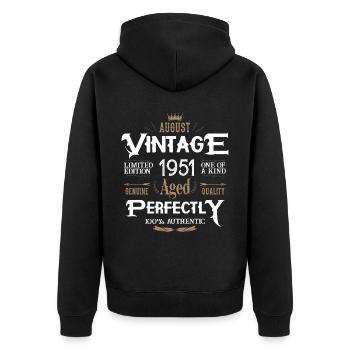 Août 1951 naissance Legends Birthday - Veste à capuche bio Premium Unisexe - noir - Dos - Nico (187cm)
