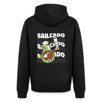 Seglen Segelboot Segler - Unisex Premium Bio Zip Hoodie - Schwarz - Hinten - Nico (187cm)