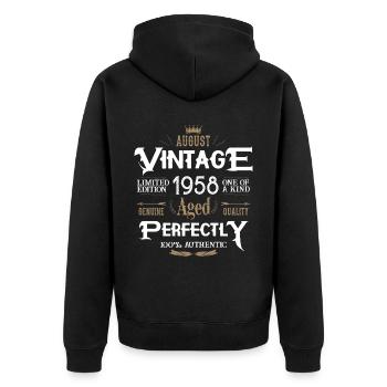 Août 1958 naissance Legends Birthday - Veste à capuche bio Premium Unisexe - noir - Dos - Nico (187cm)