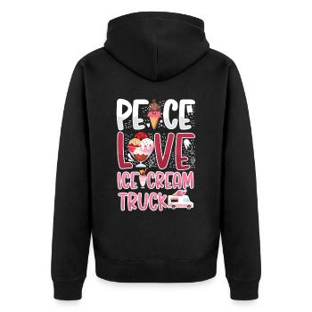 Crème glacée Camion de crème glacée Van Cone - Veste à capuche bio Premium Unisexe - noir - Dos - Nico (187cm)