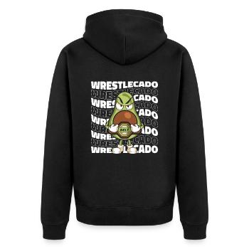 Wrestling Wrestler - Unisex Premium Organic Zip Hoodie - black - Back - Nico (187cm)