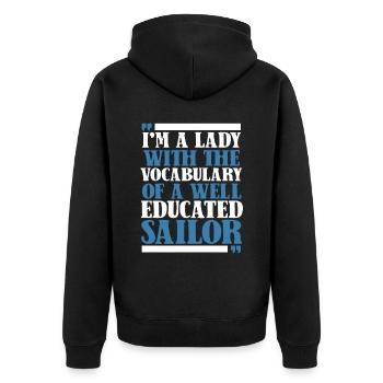 Seglen Segelboot Segler - Unisex Premium Bio Zip Hoodie - Schwarz - Hinten - Nico (187cm)