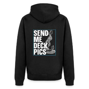 Seglen Segelboot Segler - Unisex Premium Bio Zip Hoodie - Schwarz - Hinten - Nico (187cm)
