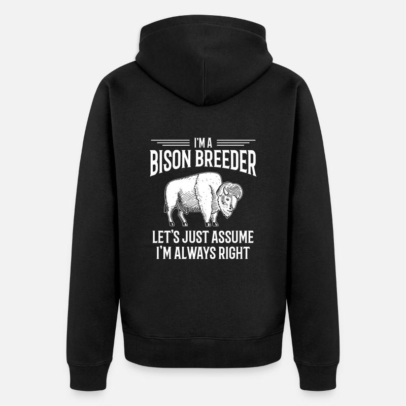 Bison d’Amérique Buffalo - Veste à capuche bio Premium Unisexe - noir