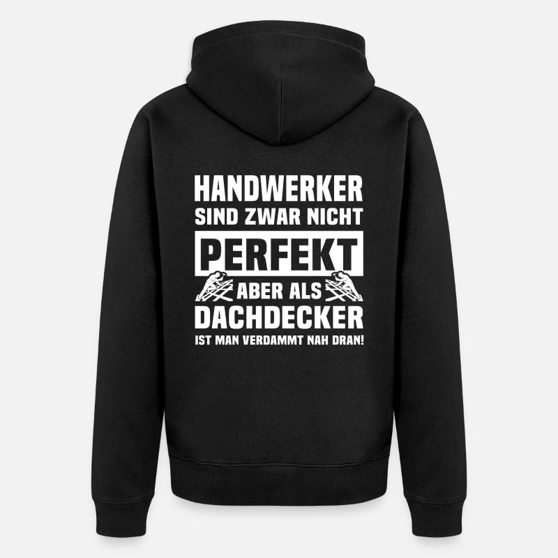 Dachdecker - Unisex Premium Bio Zip Hoodie - Schwarz