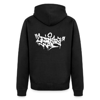 Leipzig City Graffiti Street Art HandStyle Deutsch - Unisex Premium Bio Zip Hoodie - Schwarz - Hinten - Nico (187cm)