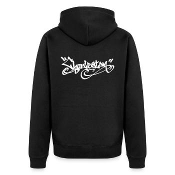 Charleston City Graffiti Street Art HandStyle USA - Unisex Premium Bio Zip Hoodie - Schwarz - Hinten - Nico (187cm)