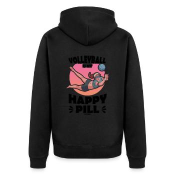 Volleyball Beach Volleyball Gift Beach - Unisex Premium Organic Zip Hoodie - black - Back - Nico (187cm)