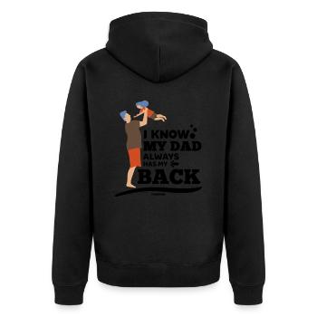 Papa Fille Enfant Fête des Pères Fille Cadeau - Veste à capuche bio Premium Unisexe - noir - Dos - Nico (187cm)
