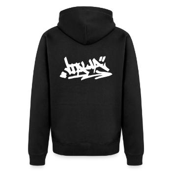 Italia Italien Stadt Graffiti Street Art Handstil - Unisex Premium Bio Zip Hoodie - Schwarz - Hinten - Nico (187cm)