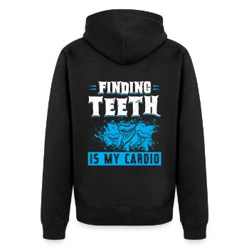 Trouver des dents est mon cardio - Fossil Hunter - Veste à capuche bio Premium Unisexe - noir - Dos - Nico (187cm)