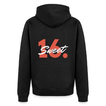 Sweet 16th - The 16th Birthday Birthday Party - Unisex Premium Organic Zip Hoodie - black - Back - Nico (187cm)