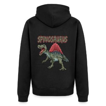 Dinosaurier Spinosaurus Fleischfresser Dino - Unisex Premium Bio Zip Hoodie - Schwarz - Hinten - Nico (187cm)