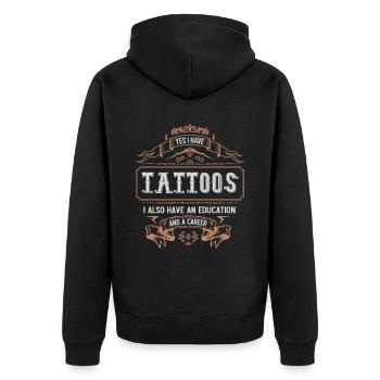 Ausbildung Tattoo-Künstler Tattoo-Künstler Tattoo - Unisex Premium Bio Zip Hoodie - Schwarz - Hinten - Nico (187cm)