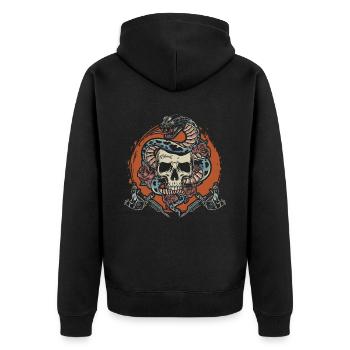 Skull Snake Tattoo Lover Tattoo - Veste à capuche bio Premium Unisexe - noir - Dos - Nico (187cm)