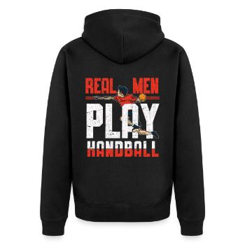 Joueurs de handball masculin Athlètes - Veste à capuche bio Premium Unisexe - noir - Dos - Nico (187cm)
