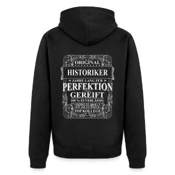 Original Historiker Kollegen Geschenk Vintage - Unisex Premium Bio Zip Hoodie - Schwarz - Hinten - Nico (187cm)