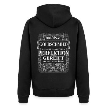 Original Goldschmied Kollegen Geschenk Vintage - Unisex Premium Bio Zip Hoodie - Schwarz - Hinten - Nico (187cm)