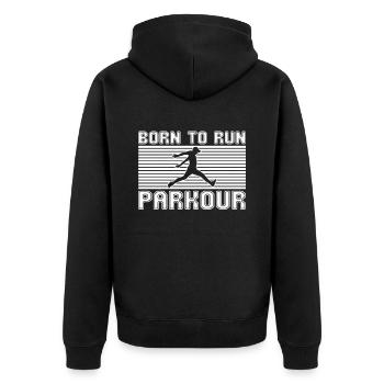 Parkour - Veste à capuche bio Premium Unisexe - noir - Dos - Nico (187cm)