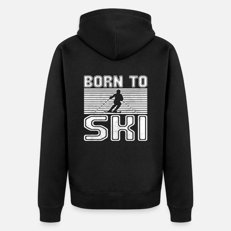 Ski - Unisex Premium Bio Zip Hoodie - Schwarz
