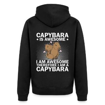 Capybara Wasserschwein Capybaras - Veste à capuche bio Premium Unisexe - noir - Dos - Nico (187cm)