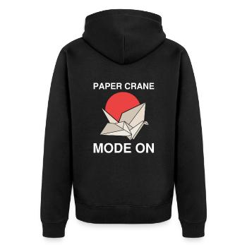 Conception d'origami japonais et origami kirigami - Veste à capuche bio Premium Unisexe - noir - Dos - Nico (187cm)