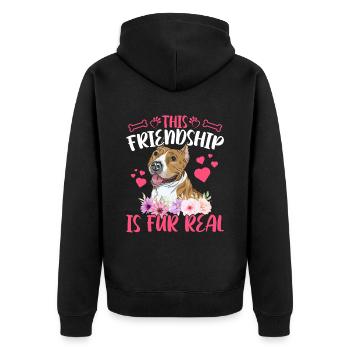 Staffordshire Terrier Friendship Est fourrure - Veste à capuche bio Premium Unisexe - noir - Dos - Nico (187cm)