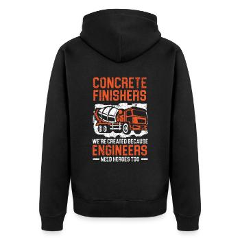 Finisseurs de béton Profession Ouvrier de la construction - Veste à capuche bio Premium Unisexe - noir - Dos - Nico (187cm)
