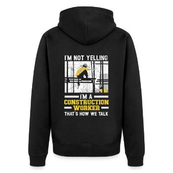 I'm A Construction Worker Concrete Whisperer Job - Unisex Premium Organic Zip Hoodie - black - Back - Nico (187cm)