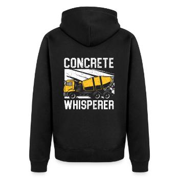 Béton Whisperer Profession Travailleur de la construction - Veste à capuche bio Premium Unisexe - noir - Dos - Nico (187cm)