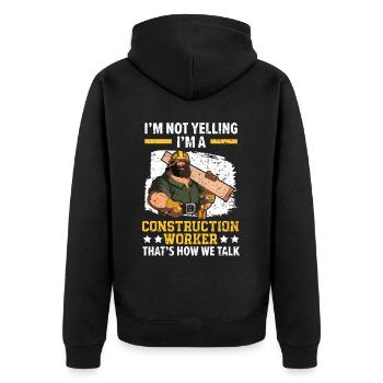 I'm A Construction Worker Concrete Whisperer Job - Unisex Premium Organic Zip Hoodie - black - Back - Nico (187cm)