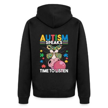 Autisme autistique Autiste - Veste à capuche bio Premium Unisexe - noir - Dos - Nico (187cm)