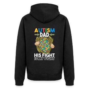 Autisme autistique Père Autiste - Veste à capuche bio Premium Unisexe - noir - Dos - Nico (187cm)