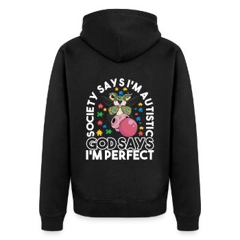 Autisme autistique Autiste - Veste à capuche bio Premium Unisexe - noir - Dos - Nico (187cm)