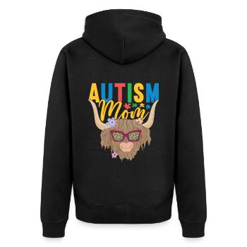 Autistic Autism Autistic - Unisex Premium Organic Zip Hoodie - black - Back - Nico (187cm)