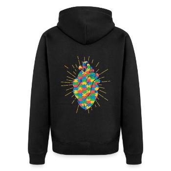 Autisme autistique Autiste - Veste à capuche bio Premium Unisexe - noir - Dos - Nico (187cm)