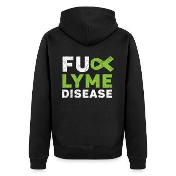 Lyme Disease Warrior Lyme Disease Awareness Month - Unisex Premium Organic Zip Hoodie - black - Back - Nico (187cm)