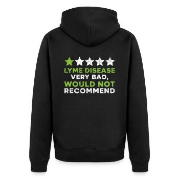 Lyme Disease Warrior Lyme Disease Awareness Month - Unisex Premium Organic Zip Hoodie - black - Back - Nico (187cm)