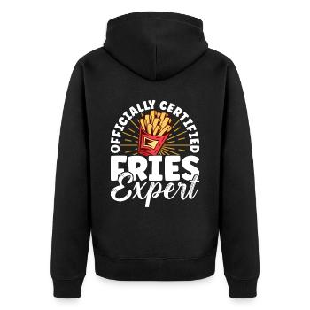 Fast Food Fries Fitten - Unisex Premium Organic Zip Hoodie - black - Back - Nico (187cm)