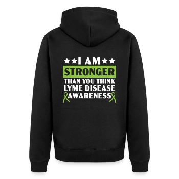 Je suis plus fort que vous ne le pensez maladie de Lyme - Veste à capuche bio Premium Unisexe - noir - Dos - Nico (187cm)