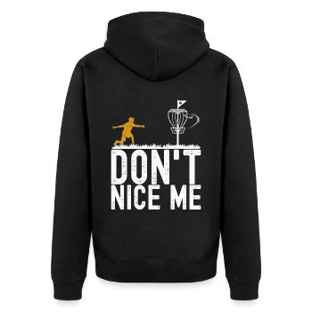 Disc Golf Disc Golfer - Unisex Premium Bio Zip Hoodie - Schwarz - Hinten - Nico (187cm)