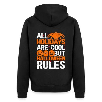 Halloween Party Kostüm Gruselig Spinne Geschenk - Unisex Premium Bio Zip Hoodie - Schwarz - Hinten - Nico (187cm)