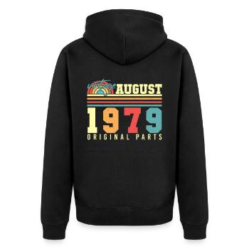 Août 1979 Idée cadeau - Veste à capuche bio Premium Unisexe - noir - Dos - Nico (187cm)