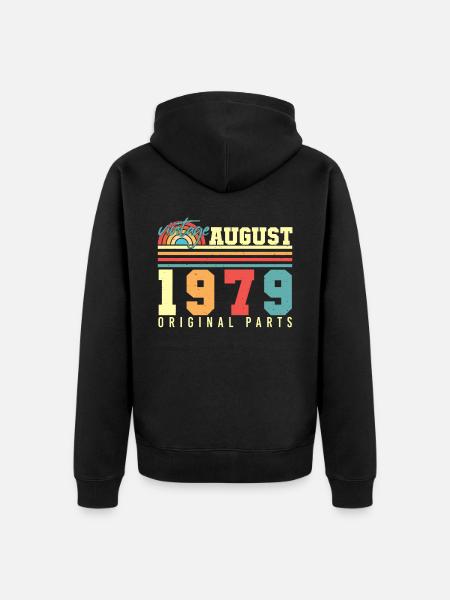 August 1979 Geschenkidee - Unisex Premium Bio Zip Hoodie - Schwarz