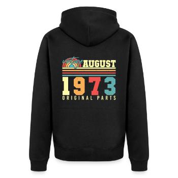 1973 In August Vintage - Unisex Premium Organic Zip Hoodie - black - Back - Nico (187cm)