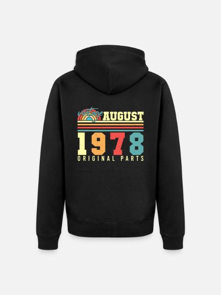 Millésime d’août 1978 - Veste à capuche bio Premium Unisexe - noir