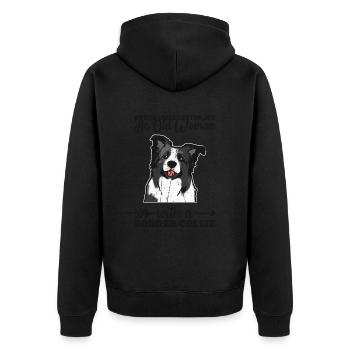 Unterschätze niemals eine alte Frau mit einer Grenze - Unisex Premium Bio Zip Hoodie - Schwarz - Hinten - Nico (187cm)